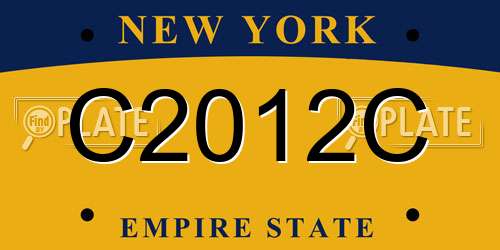 C2012C New York License Plate