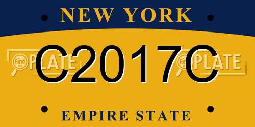 C2017C New York License Plate