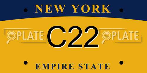 C22 New York License Plate