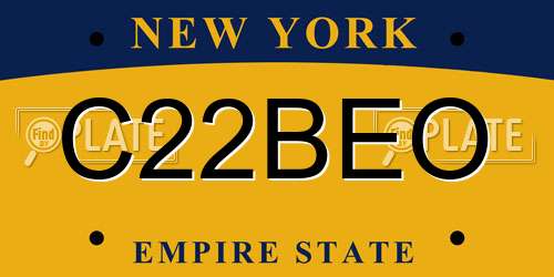 C22BEO New York License Plate