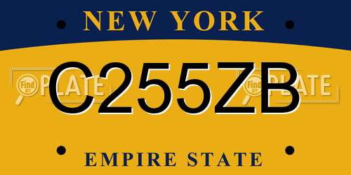 C255ZB New York License Plate