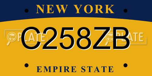 C258ZB New York License Plate