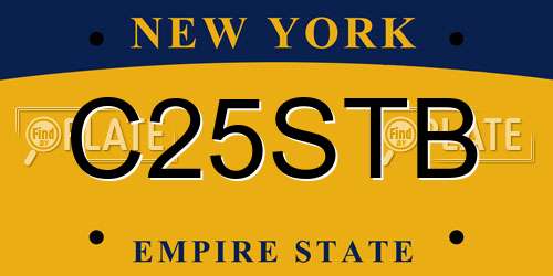 C25STB New York License Plate