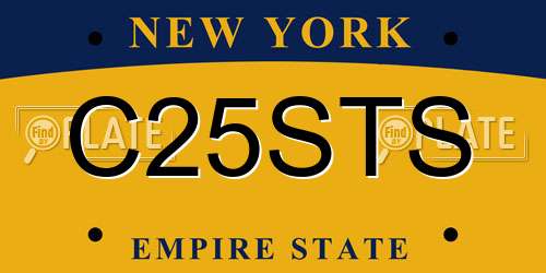 C25STS New York License Plate