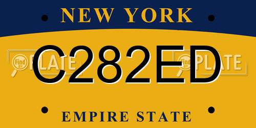 C282ED New York License Plate