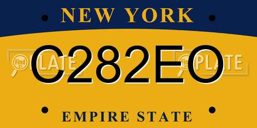 C282EO New York License Plate
