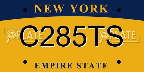 C285TS New York License Plate