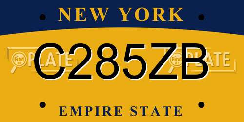 C285ZB New York License Plate