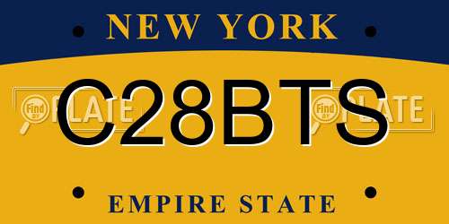 C28BTS New York License Plate