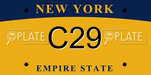 C29 New York License Plate