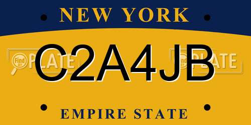 C2A4JB New York License Plate