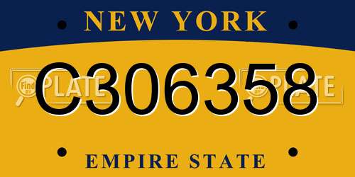 C306358 New York License Plate