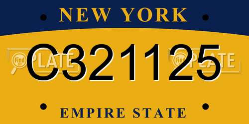C321125 New York License Plate