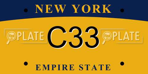 C33 New York License Plate