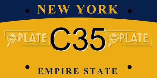 C35 New York License Plate