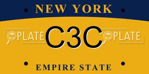 C3C New York License Plate