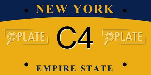 C4 New York License Plate
