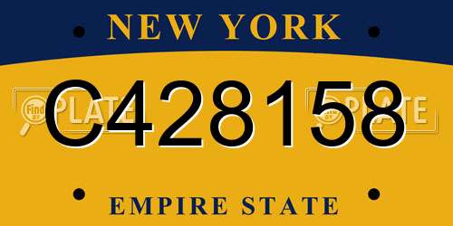 C428158 New York License Plate
