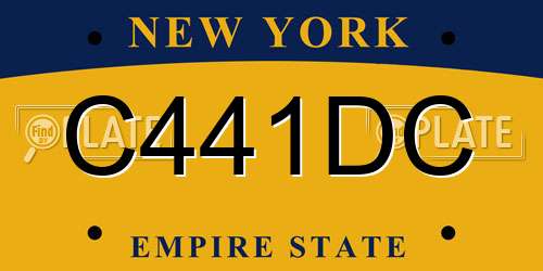 C441DC New York License Plate