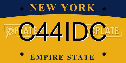 C44IDC New York License Plate