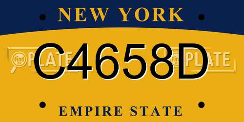 C4658D New York License Plate