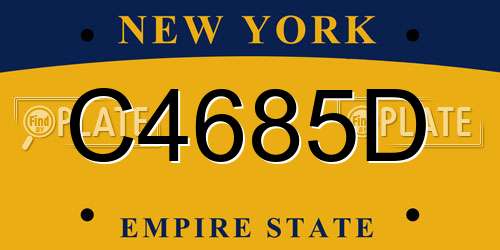 C4685D New York License Plate