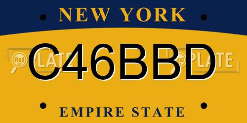 C46BBD New York License Plate