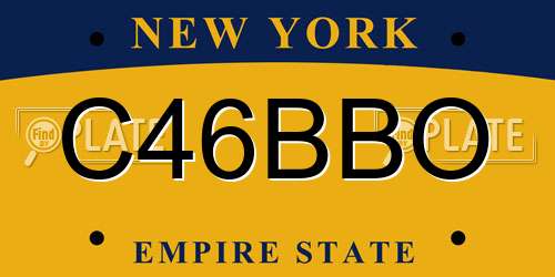 C46BBO New York License Plate