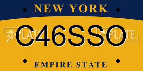 C46SSO New York License Plate