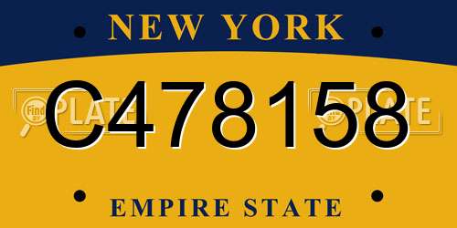 C478158 New York License Plate