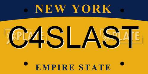 C4SLAST New York License Plate