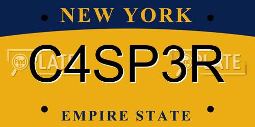 C4SP3R New York License Plate