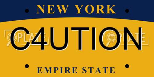 C4UTION New York License Plate
