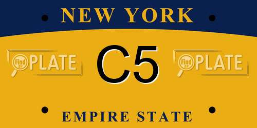C5 New York License Plate
