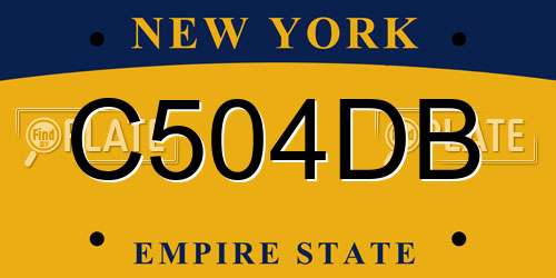 C504DB New York License Plate