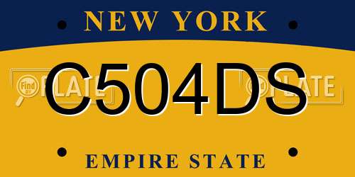 C504DS New York License Plate