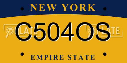 C504OS New York License Plate