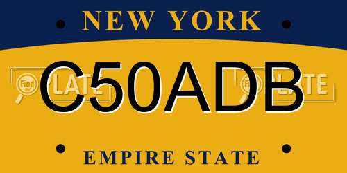 C50ADB New York License Plate