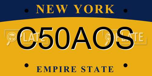 C50AOS New York License Plate