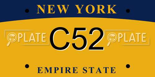 C52 New York License Plate