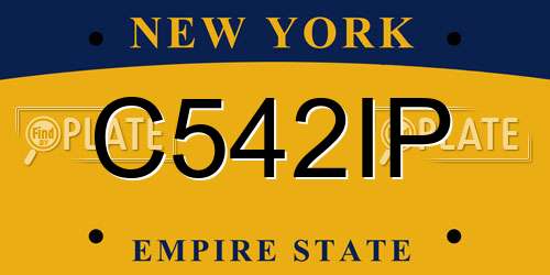 C542IP New York License Plate