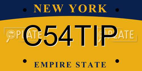 C54TIP New York License Plate