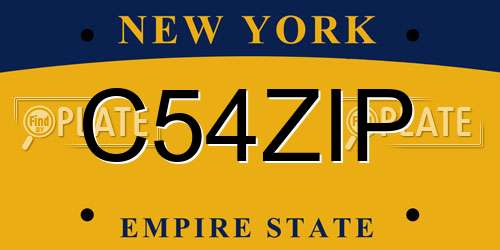 C54ZIP New York License Plate