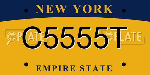 C5555T New York License Plate