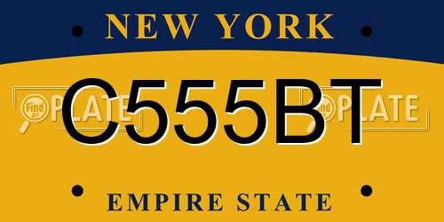 C555BT New York License Plate
