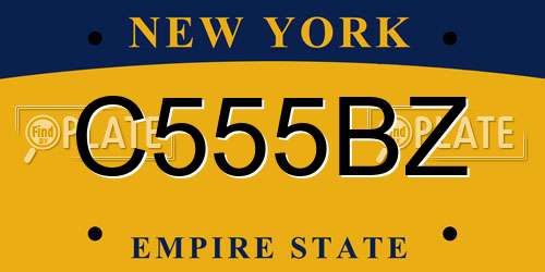 C555BZ New York License Plate