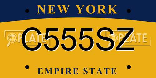 C555SZ New York License Plate