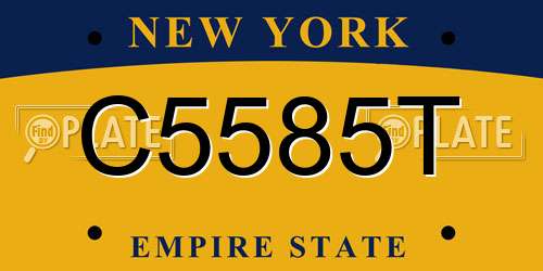C5585T New York License Plate