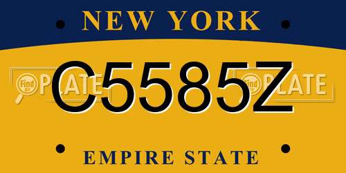 C5585Z New York License Plate