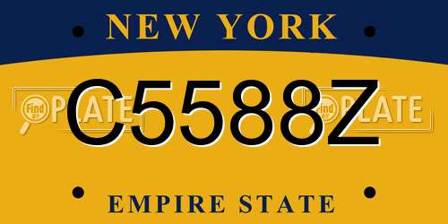 C5588Z New York License Plate